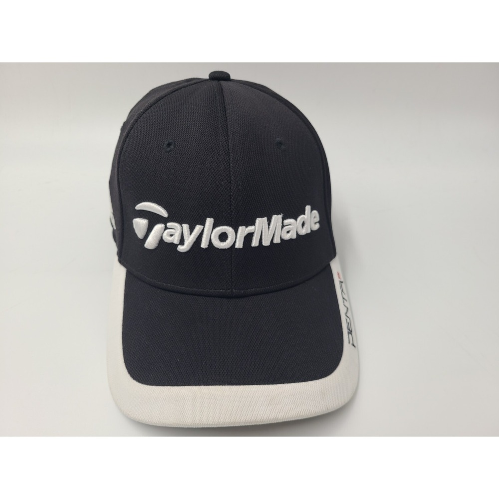 TaylorMade Golf Penta R9 Adidas Flex Fitted (Seems M-L) Hat Cap Men Black White